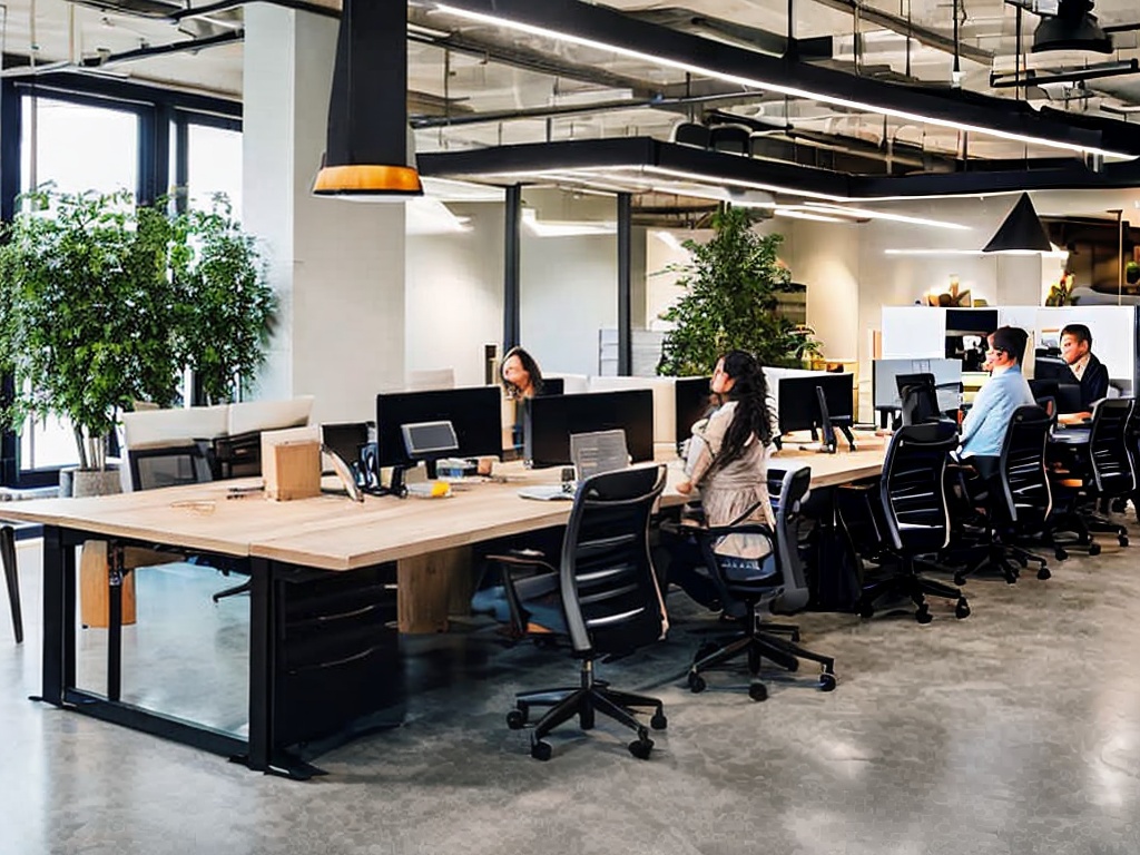 RAW photo, a modern office environment featuring a diverse team of professionals collaborating on a digital marketing strategy using AI tools, soft lighting, high quality, 8k UHD, realistic details, film grain, captured with a Nikon Z6