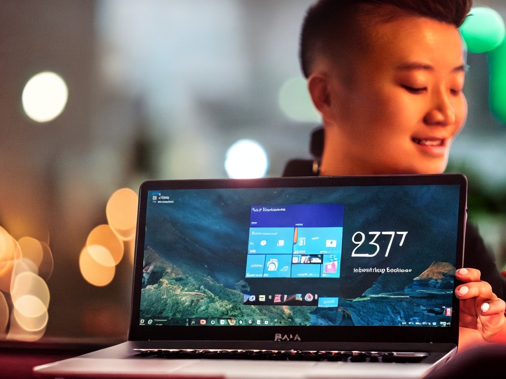 RAW photo, a close-up of a laptop screen displaying a user-friendly AI interface, hands of a young person thoughtfully interacting with the software, ambient lighting creating a cozy environment, 8k UHD resolution, capturing the details of the screen and its content, high-quality, realistic photo