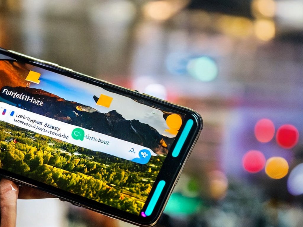 RAW photo, a close-up view of a smartphone showing an AI chatbot interface for customer support, hands interacting with the screen, soft lighting, 8k UHD, high resolution, film grain, Fujifilm XT4