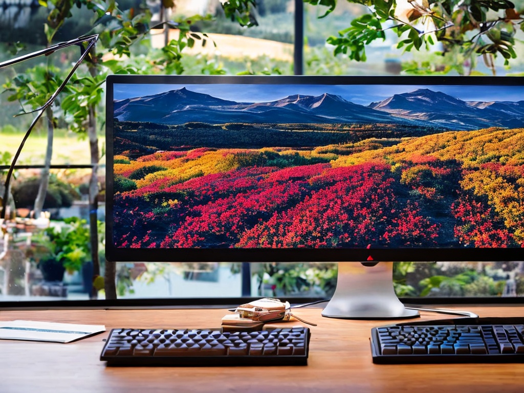 RAW photo, a desktop computer with an open window showing an AI software installation, with a hand hovering over the download button, clutter-free desk, natural lighting from a window, 8k UHD resolution, high quality, film grain, Fujifilm XT4