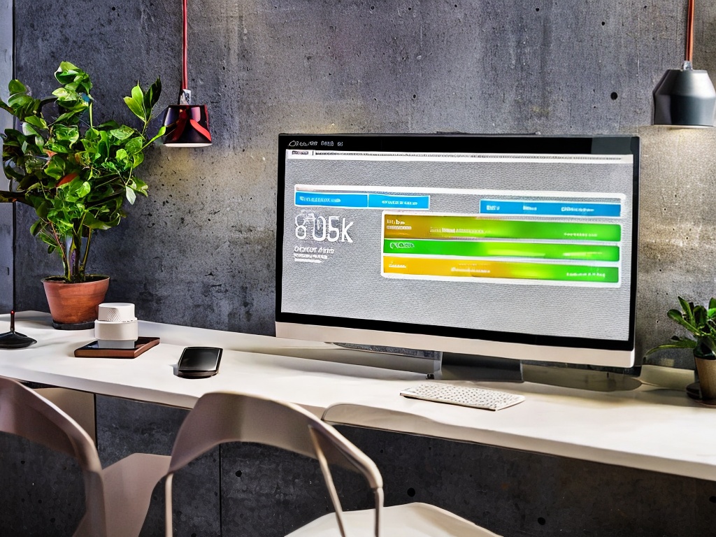 RAW photo, a computer screen displaying an AI program downloading interface, with progress bars and colorful graphics, ambient light reflecting on the screen, high resolution, 8k uhd, capturing the modern technology vibe in a clean workspace