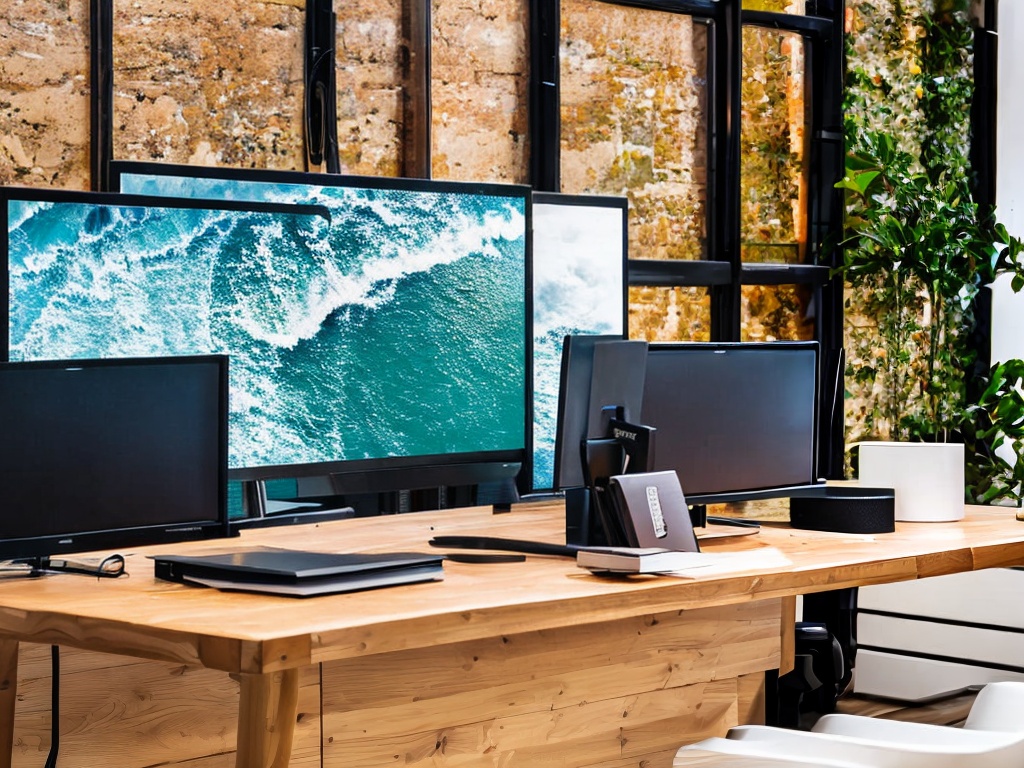 RAW photo, a modern workspace showcasing a computer screen with various AI applications open, featuring a bright, sleek design and a minimalistic environment, soft natural lighting, 8k UHD, high-quality image, DSLR camera.