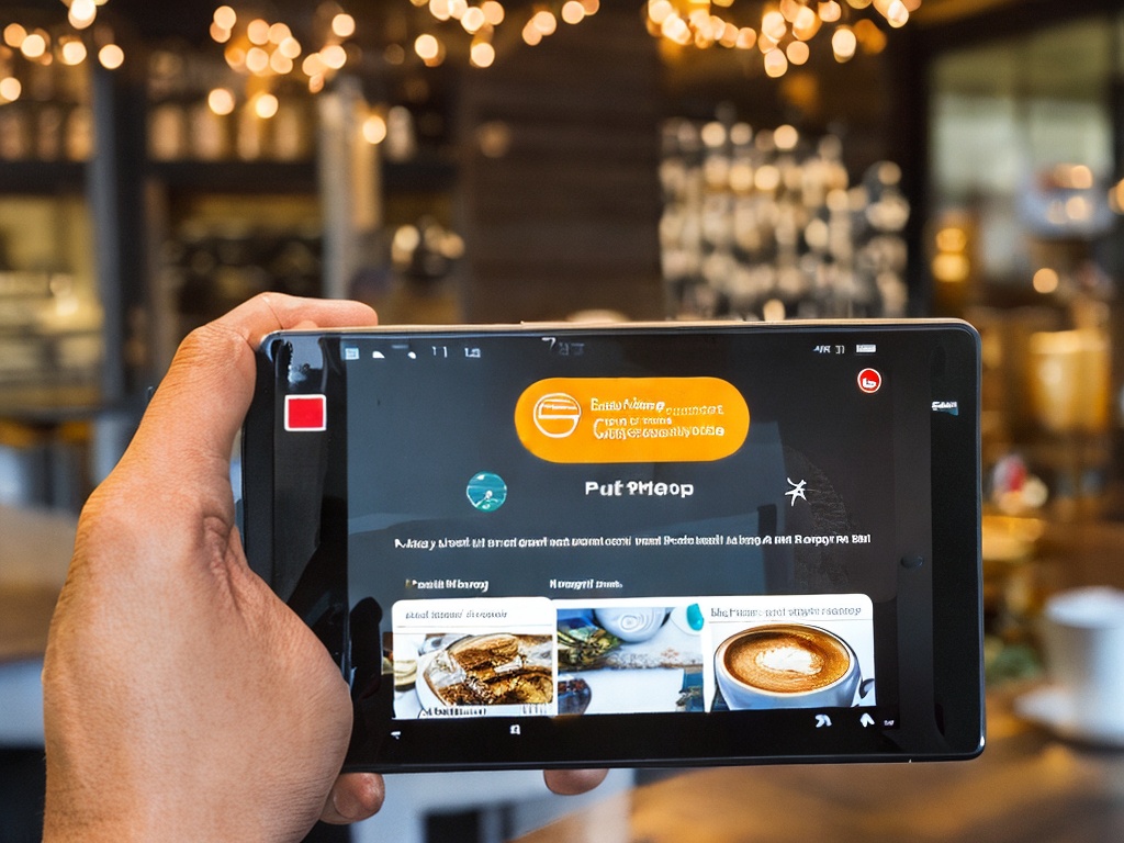 RAW photo, a user engaging with an AI app on a tablet in a casual setting, such as a coffee shop, showcasing modern technology integrated into daily life, warm ambient lighting, 8k uhd, realistic photo, capturing everyday moments with high detail and clarity