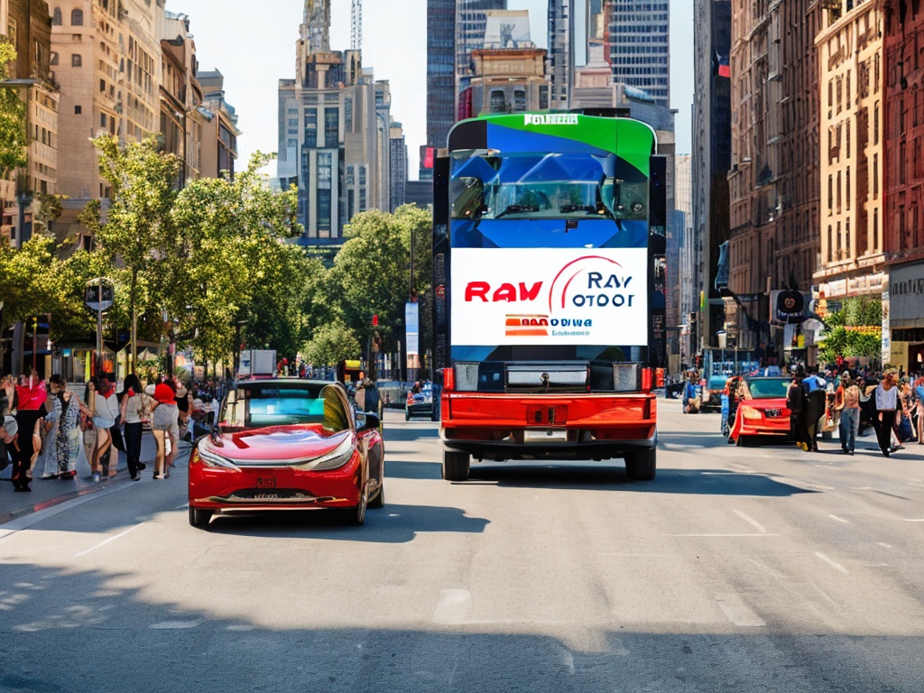 RAW photo, an outdoor advertisement featuring AI-generated graphics and catchy slogans, vibrant cityscape backdrop, creative and innovative vibe, golden hour lighting, 8k UHD resolution, high-quality image capturing dynamic urban energy