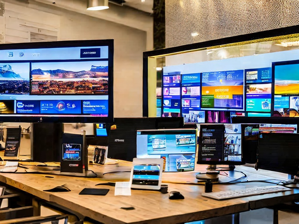 RAW photo, a modern digital marketing workspace with a computer screen displaying AI-generated marketing data and graphics, soft ambient lighting creating a professional atmosphere, 8k UHD, high-quality, realistic photo, film grain, Fujifilm XT3