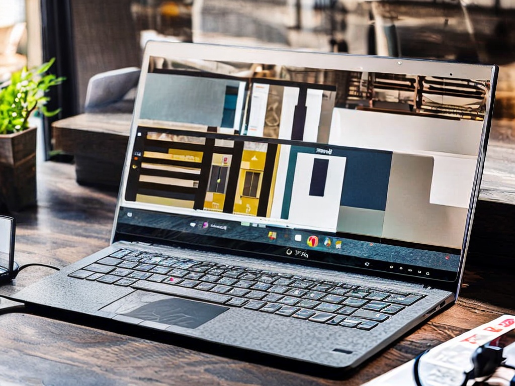 RAW photo of a sleek laptop on a desk, displaying a screen with various free AI software applications open, modern workspace setting, soft natural lighting, 8k UHD, high quality, realistic photo, film grain, Fujifilm XT3