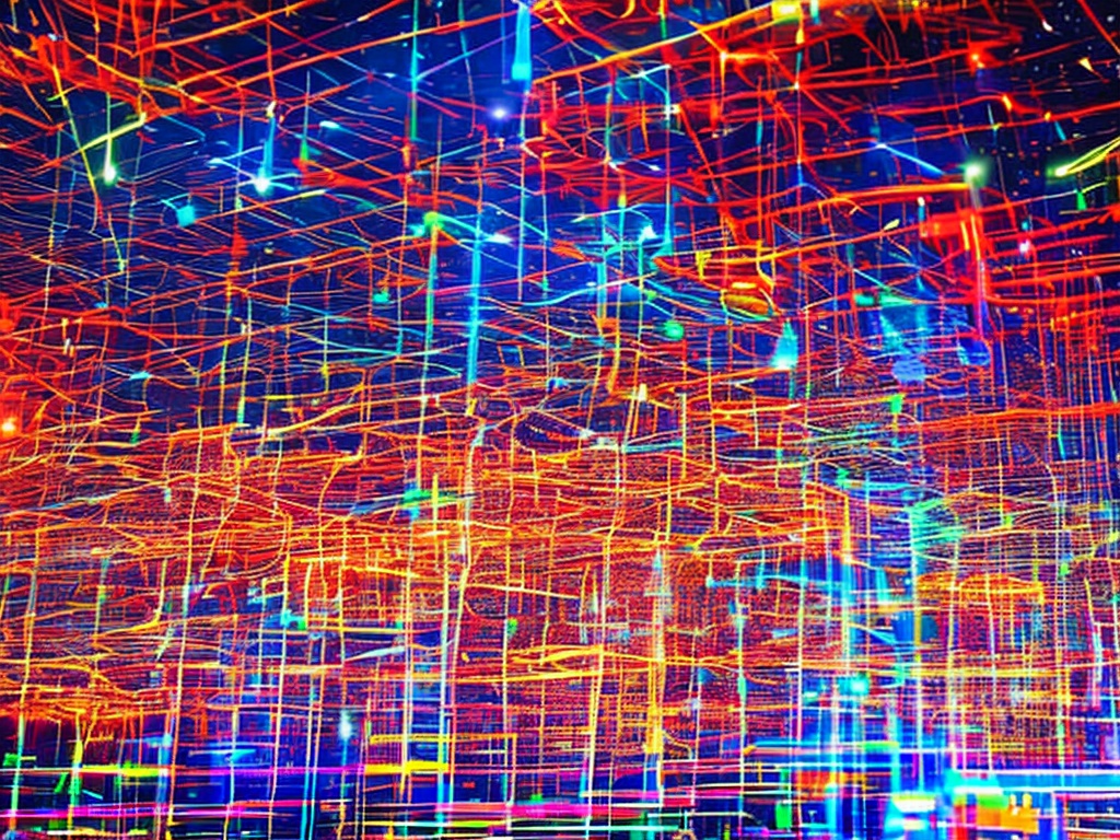 RAW photo, an abstract representation of artificial intelligence, featuring a futuristic interface with flowing data streams and neural network patterns, in a dimly lit environment, 8k UHD resolution, high detail and vibrant colors, capturing the essence of technology