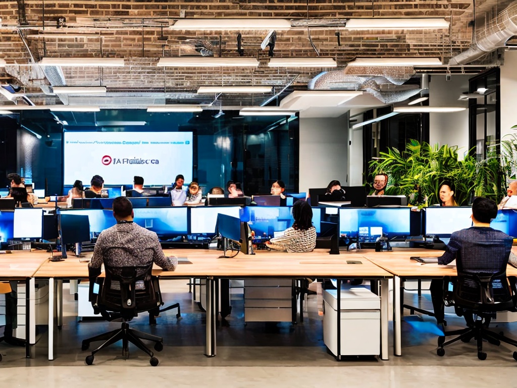 RAW photo, a modern office environment with a diverse team engaged in a digital marketing strategy session, featuring laptops displaying AI analytics, soft lighting, 8k UHD, high resolution, realistic photo, subtle film grain, Fujifilm XT3