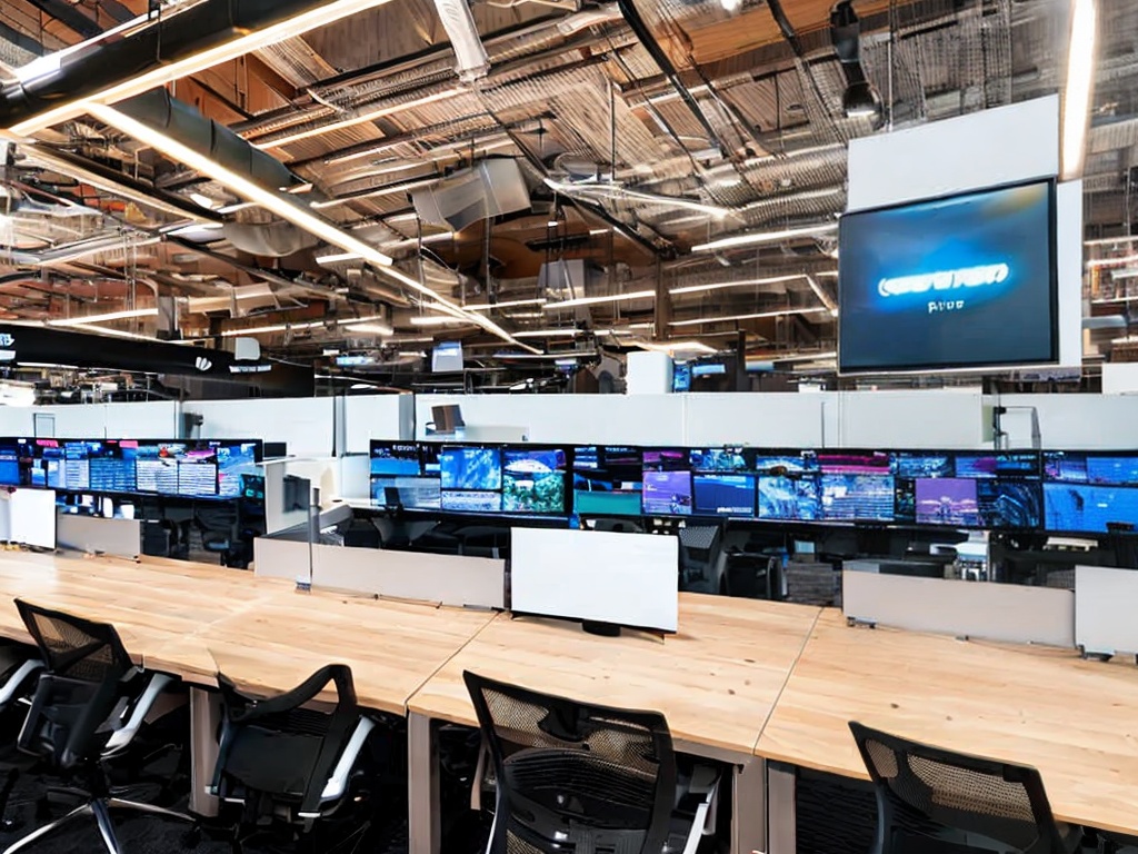 RAW photo, a modern workspace featuring multiple screens displaying various top AI platforms, sleek design, with vibrant graphics and user interfaces showcasing artificial intelligence capabilities, ambient lighting, 8k UHD, high-quality, realistic photo, shot with a Canon EOS R5