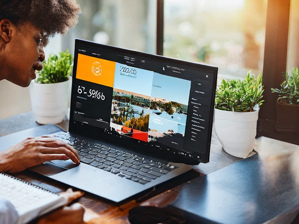 RAW photo, a close-up of a business professional analyzing marketing metrics on a laptop, with AI-generated insights shown on the screen, natural light from a nearby window, 8k UHD, high detail, realistic photo, film grain texture