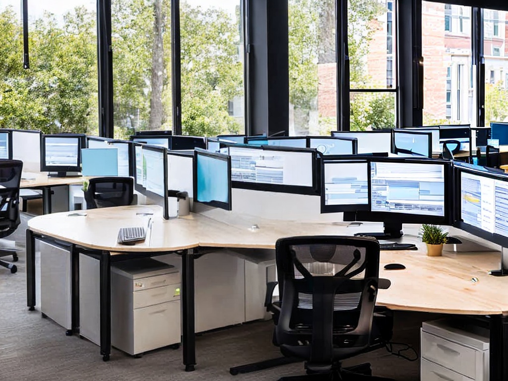 RAW photo, a modern office environment showcasing a team collaborating on AI-driven marketing strategies, with laptops, digital screens displaying analytics, soft natural lighting, 8k uhd, high quality, realistic photo, Fujifilm XT3