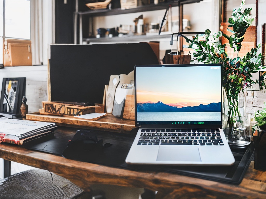 RAW photo, a sleek workspace with a laptop displaying a user-friendly AI interface, bright natural lighting, minimalist aesthetic, 8k UHD, high quality, realistic photo, film grain, Canon EOS R5