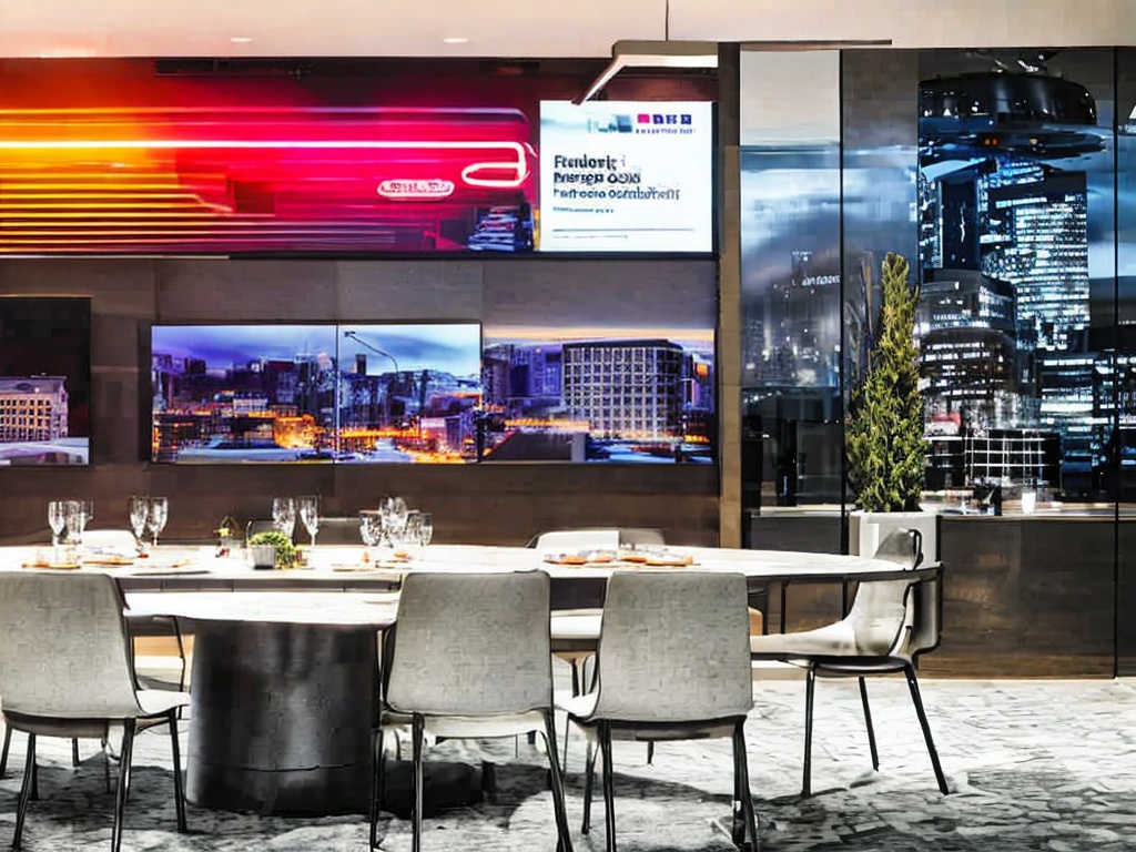 RAW photo, a futuristic marketing strategy presentation featuring an AI hologram in a sophisticated conference room setting, sleek design, high-tech visuals displayed around, dramatic lighting, 8k UHD, high quality, capturing an innovative marketing environment