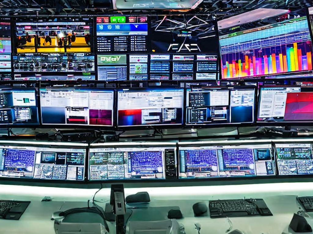 RAW photo, a futuristic control room filled with monitors displaying real-time data analytics produced by AI automation systems, sleek design, vibrant LED lights, moody lighting effects, 8k UHD resolution, high-quality, realistic image, taken with a Sony A7R IV