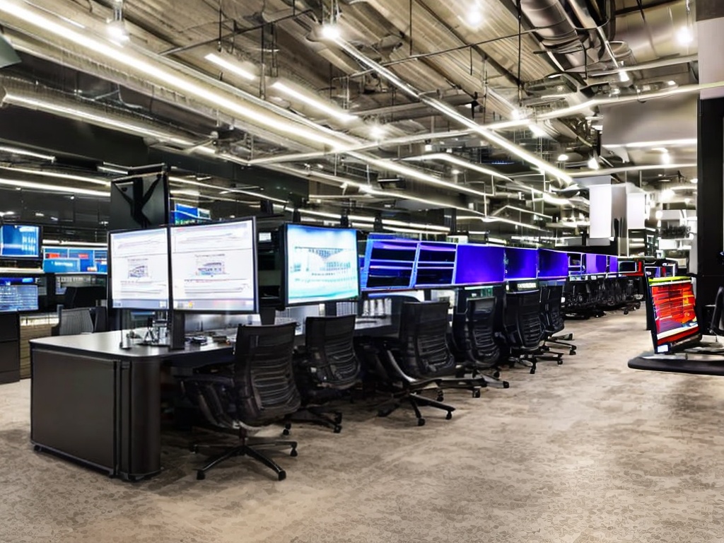 RAW photo, a futuristic workspace showcasing AI marketing concepts, featuring digital screens filled with analytics and vibrant marketing visuals, soft ambient lighting, 8k uhd, high quality, realistic photo, subtle film grain, Fujifilm XT3