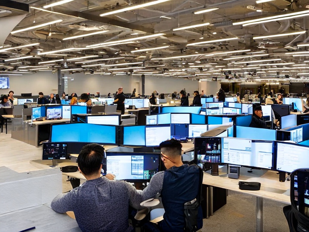 RAW photo, a futuristic workspace showcasing free AI tools on multiple screens in an open space, with people collaborating and sharing ideas, natural lighting giving a warm feel, high-quality details, 8k UHD, capturing the essence of community and innovation.