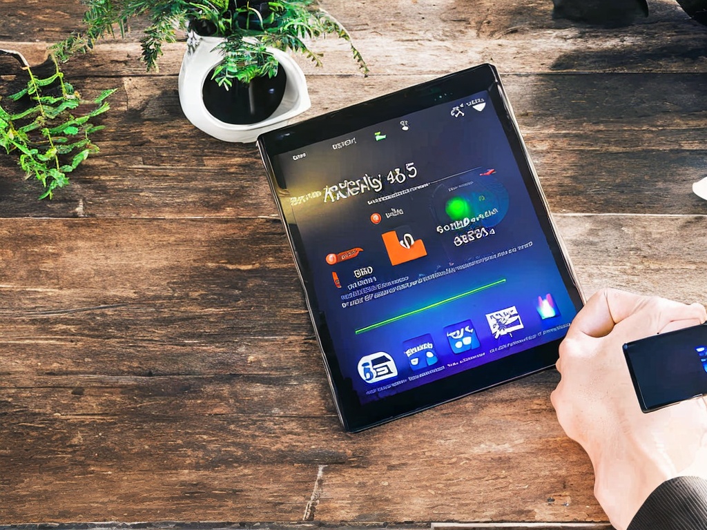 RAW photo, a close-up of a hand manipulating a tablet displaying AI-driven marketing analytics, with soft backlighting creating an engaging atmosphere, featuring futuristic UI elements and holographic displays, 8k UHD, high quality, realistic photo with a hint of film grain