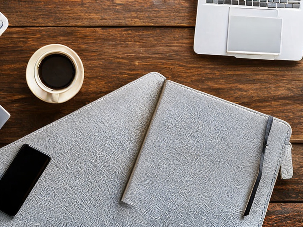 RAW photo, a close-up of a smartphone displaying an AI productivity app interface, surrounded by notebooks and a coffee cup on a minimalist desk, natural light streaming in from a window, 8k UHD, high resolution, realistic photo, subtle film grain, taken with a Sony A7 III