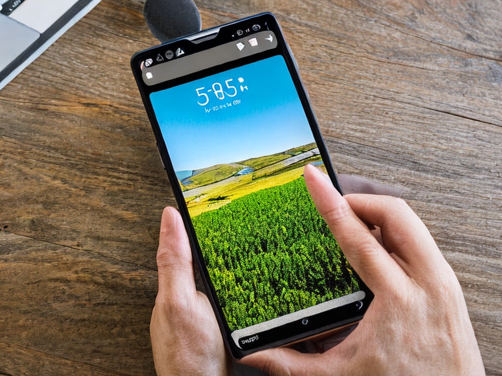 RAW photo, a smartphone displaying a user-friendly AI app interface, with a hand interacting with the screen, showcasing ease of access and usability, natural soft lighting from a nearby window, 8k UHD, high quality, realistic photo with vibrant colors