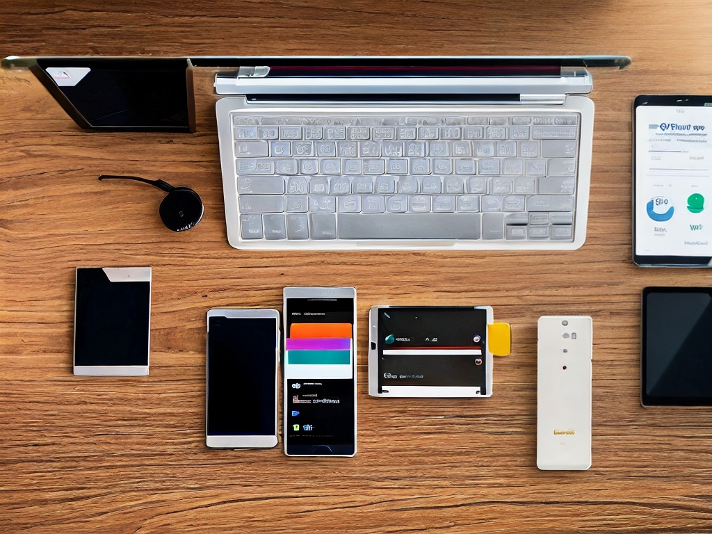 RAW photo, an overhead view of a clutter-free desk with multiple devices including a tablet showing an AI scheduling app, a smartphone with productivity notifications, and a notepad, all bathed in natural sunlight, 8k uhd, high-resolution, realistic photo, subtle film grain, Fujifilm XT4