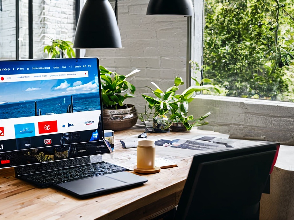 RAW photo, a modern workspace featuring a laptop displaying a content marketing dashboard powered by AI tools, minimalist design, bright natural light streaming in through a window, high quality, 8k UHD, realistic photo