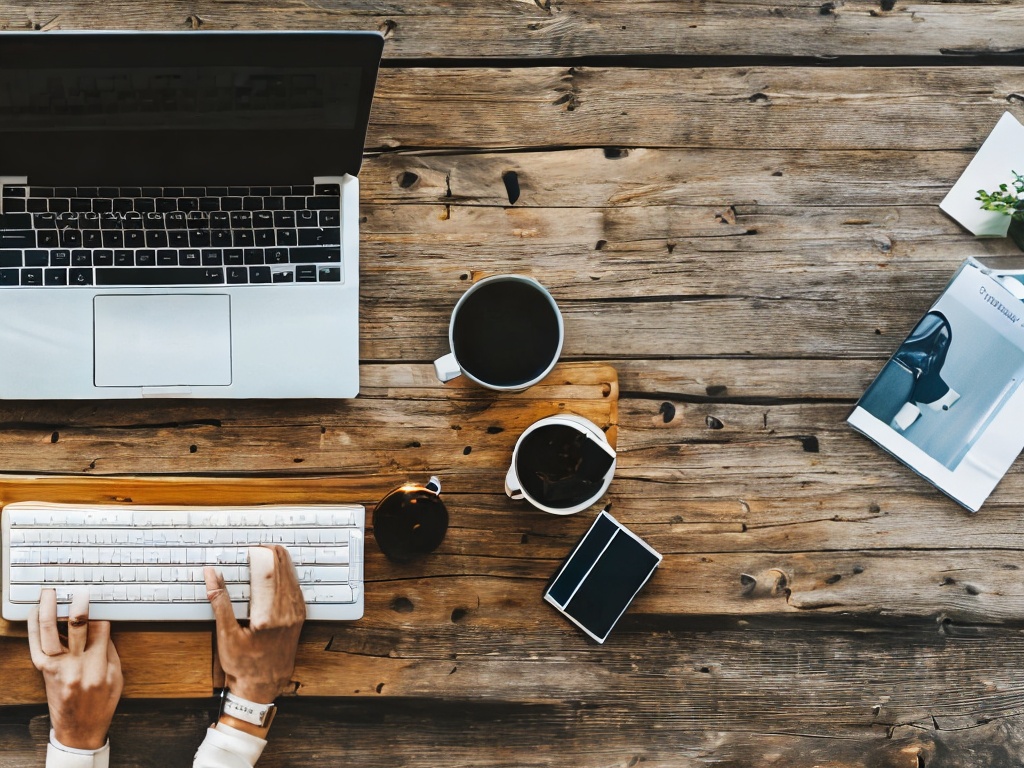 RAW photo, a modern workspace featuring a laptop open to an AI learning tool website, surrounded by notebooks, pens, and a cup of coffee, soft natural lighting, 8k uhd, high quality, realistic photo, subtle film grain, Fujifilm XT3