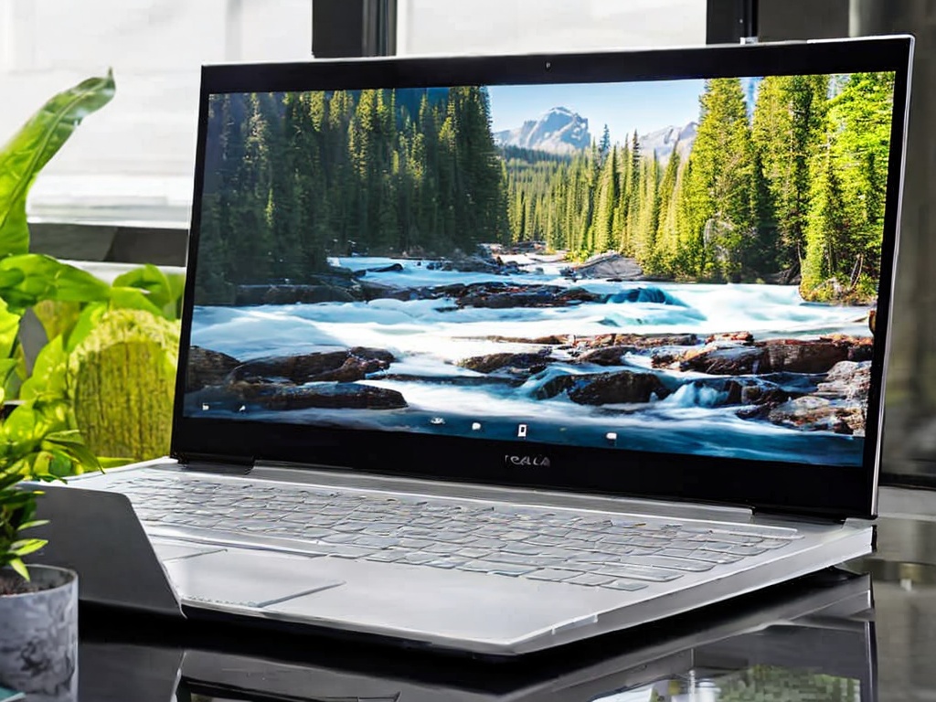 RAW photo, a sleek laptop displaying an intuitive AI no code platform interface on the screen, bright workspace with modern decor, natural lighting coming through a window, high resolution, 8k UHD, capturing the essence of technology and productivity.