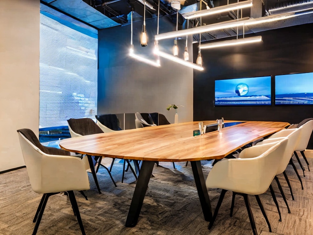 RAW photo, a sleek modern meeting room where a diverse team discusses AI strategies for online marketing, with digital screens showcasing innovative marketing solutions and branding concepts, bright ambient lighting, 8k UHD, high-quality image, realistic atmosphere