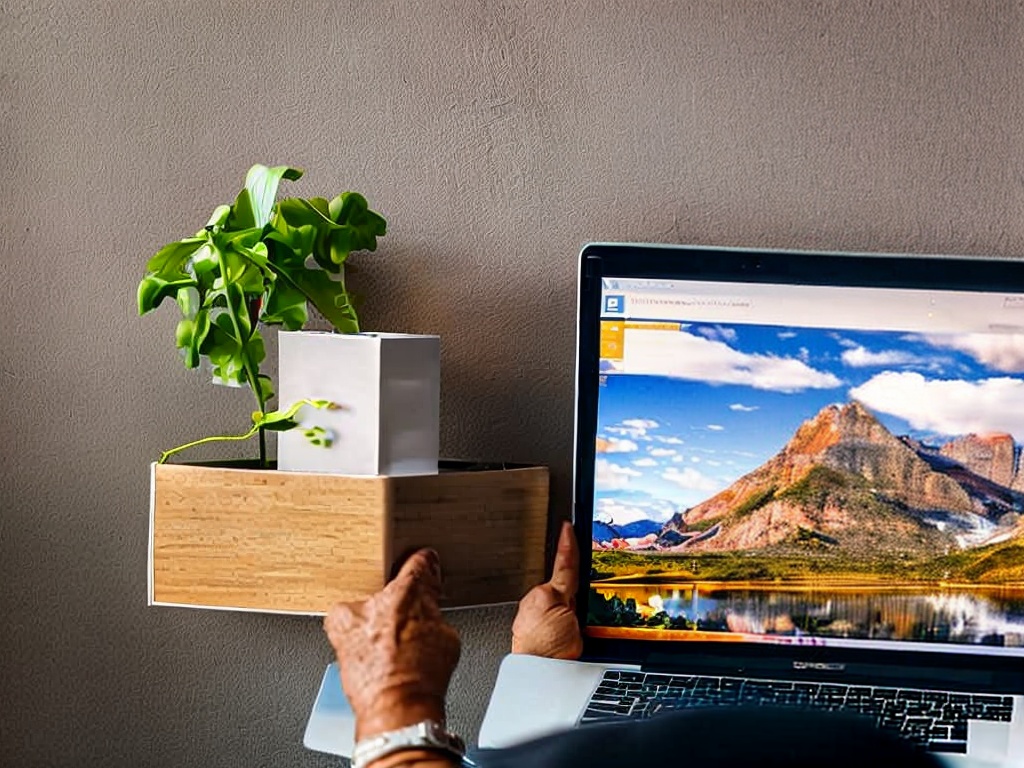 RAW photo, a close-up of a person's hands typing on a laptop, with AI-generated graphics and content on the screen, showcasing an innovative approach to digital content creation, natural light filtering through a window, 8k UHD, high resolution, detailed image taken with a Nikon Z7.