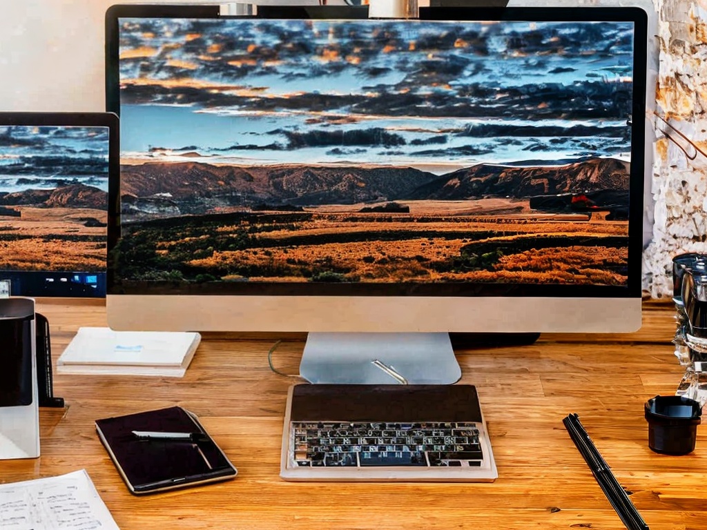 RAW photo, a creative desk setup with multiple digital devices showing various free AI writing tools in action, surrounded by notebooks and pens, warm ambient lighting, high resolution, 8k uhd